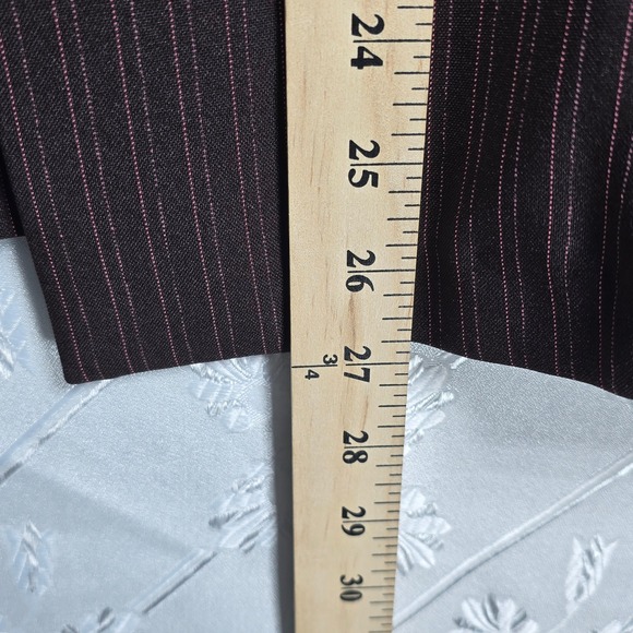 Perceptions New York Pinstripe Blazer‎ Women's Size 18 Brown Career Open Jacket - Picture 7 of 11